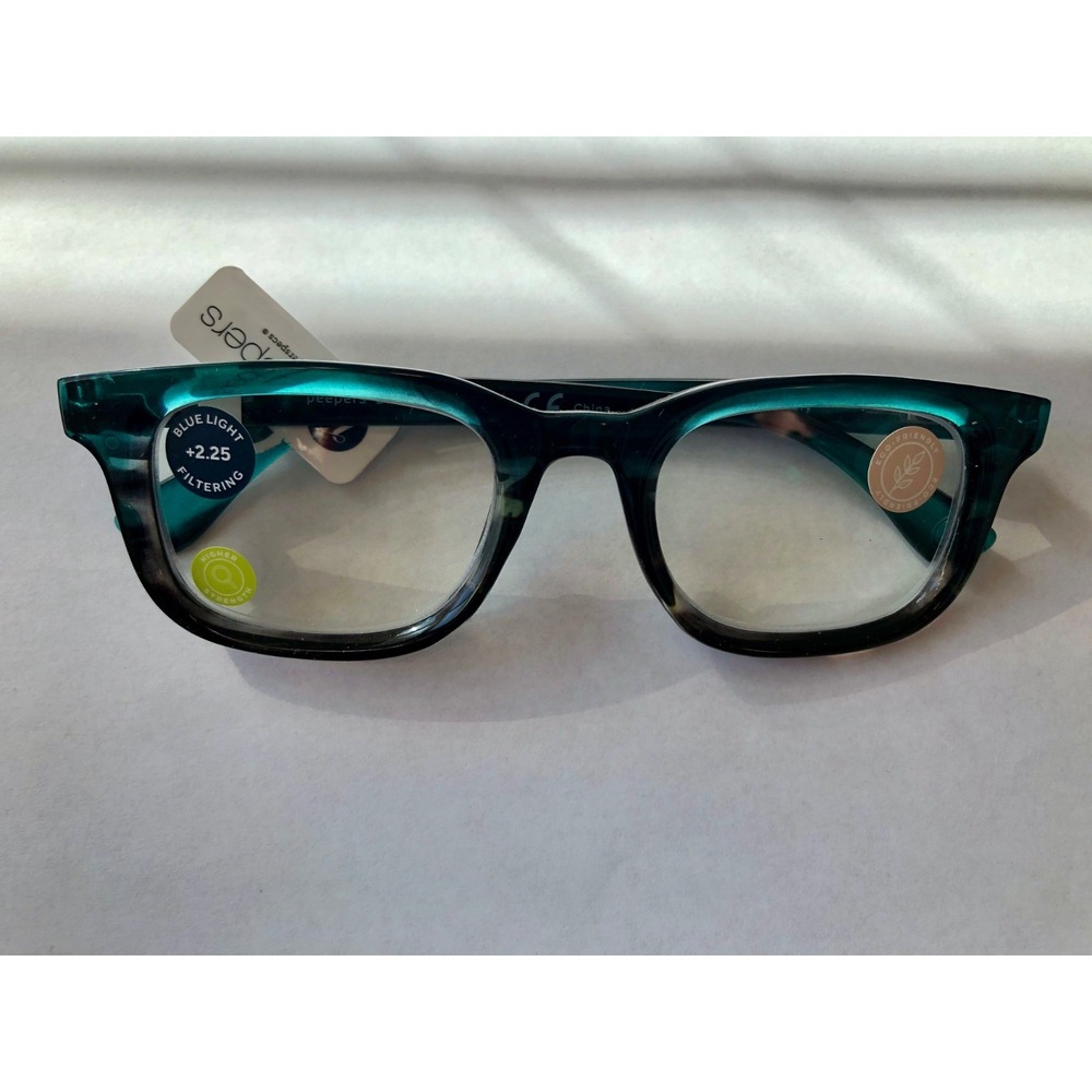 New Teal Ombre Peepers Blue Light Filtering Readers +2.25